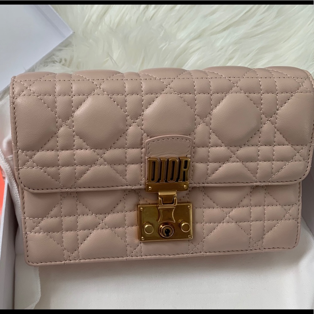 !!SOLD!! Pink Dior Addict Wallet on Chain WOC